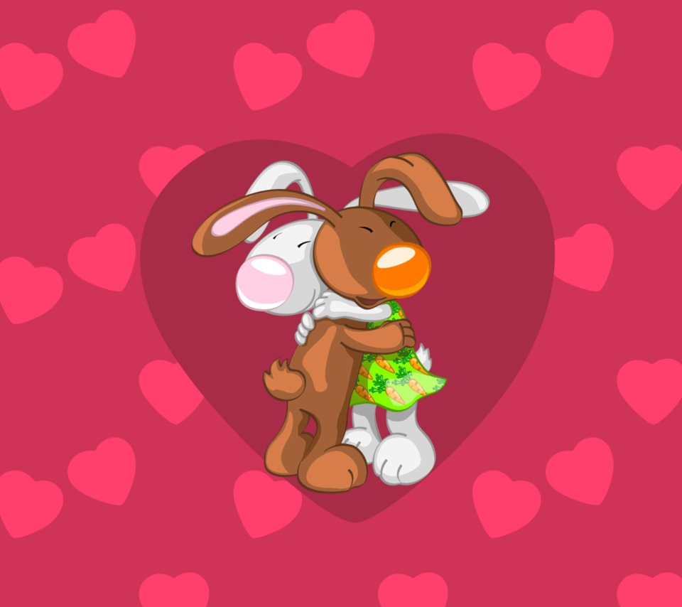Fondo de pantalla Rabbit Hug 960x854