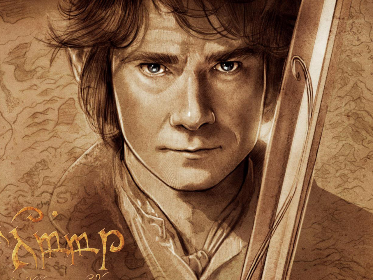 The Hobbit Bilbo Baggins Artwork wallpaper 1280x960
