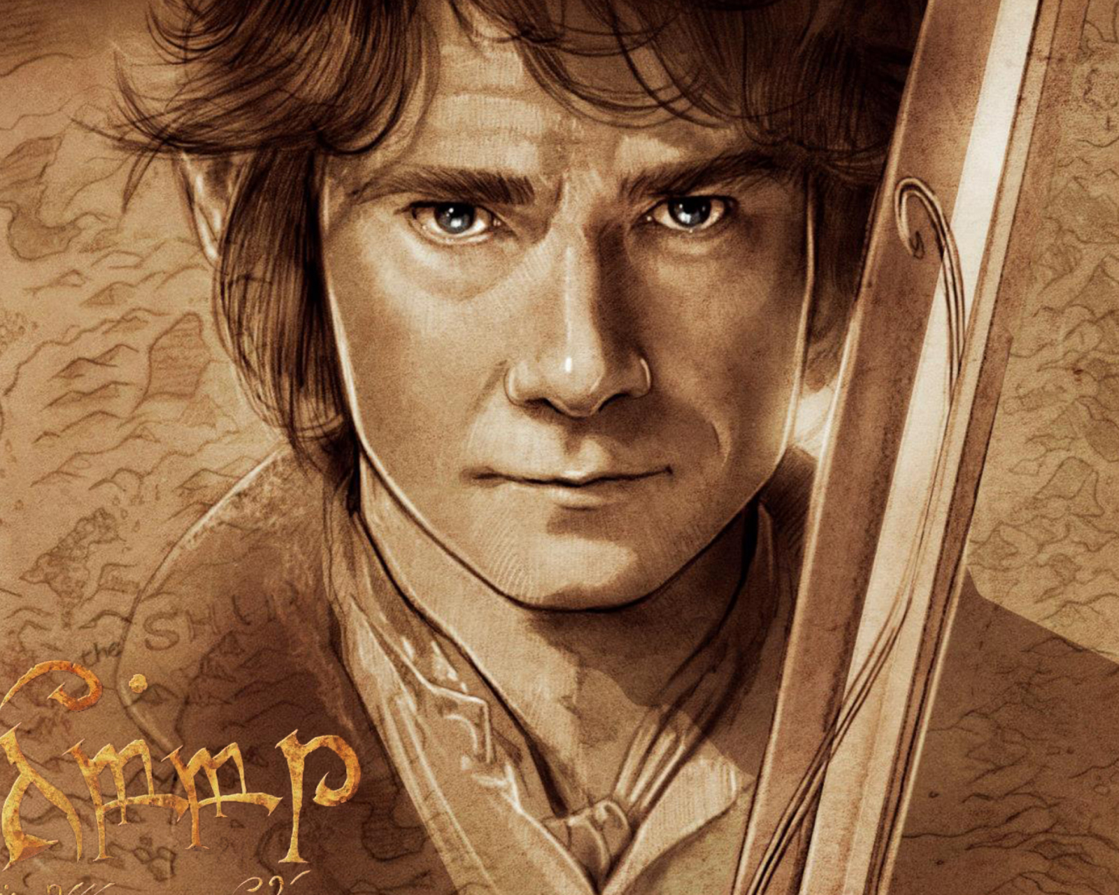 Das The Hobbit Bilbo Baggins Artwork Wallpaper 1600x1280