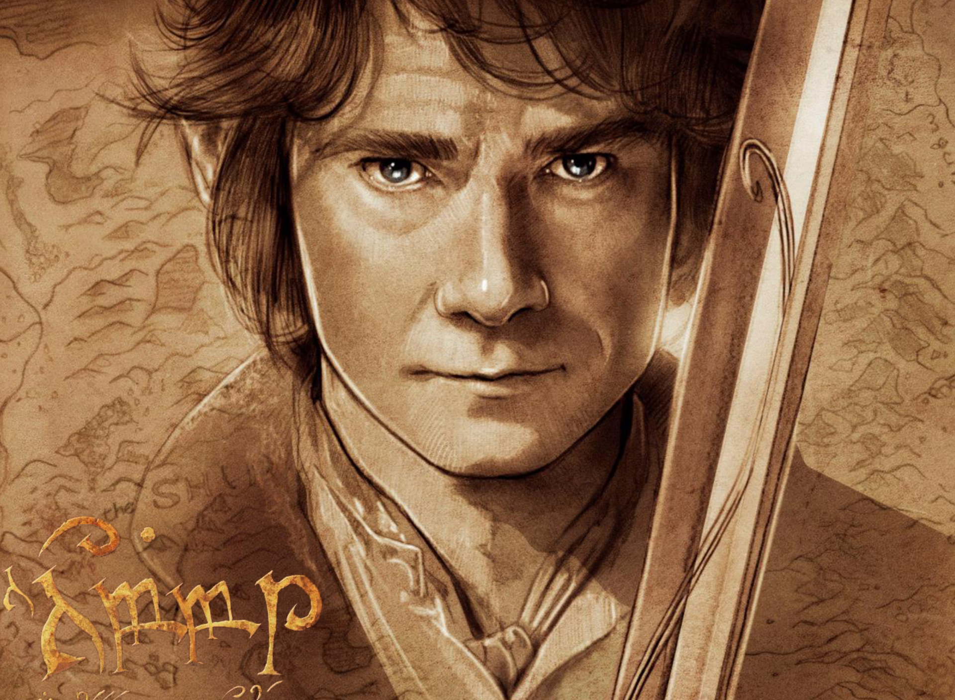 Fondo de pantalla The Hobbit Bilbo Baggins Artwork 1920x1408