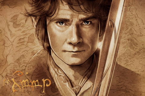 The Hobbit Bilbo Baggins Artwork wallpaper 480x320
