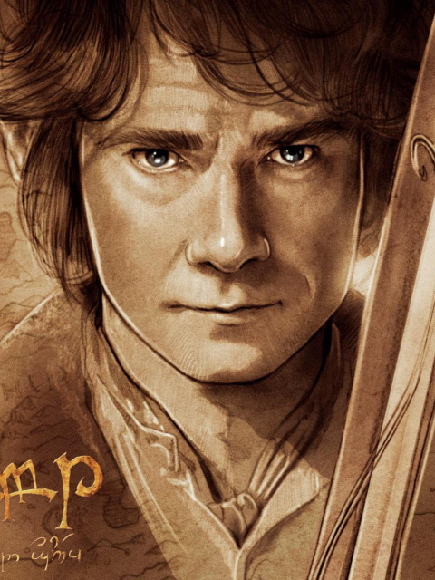 The Hobbit Bilbo Baggins Artwork wallpaper 480x640
