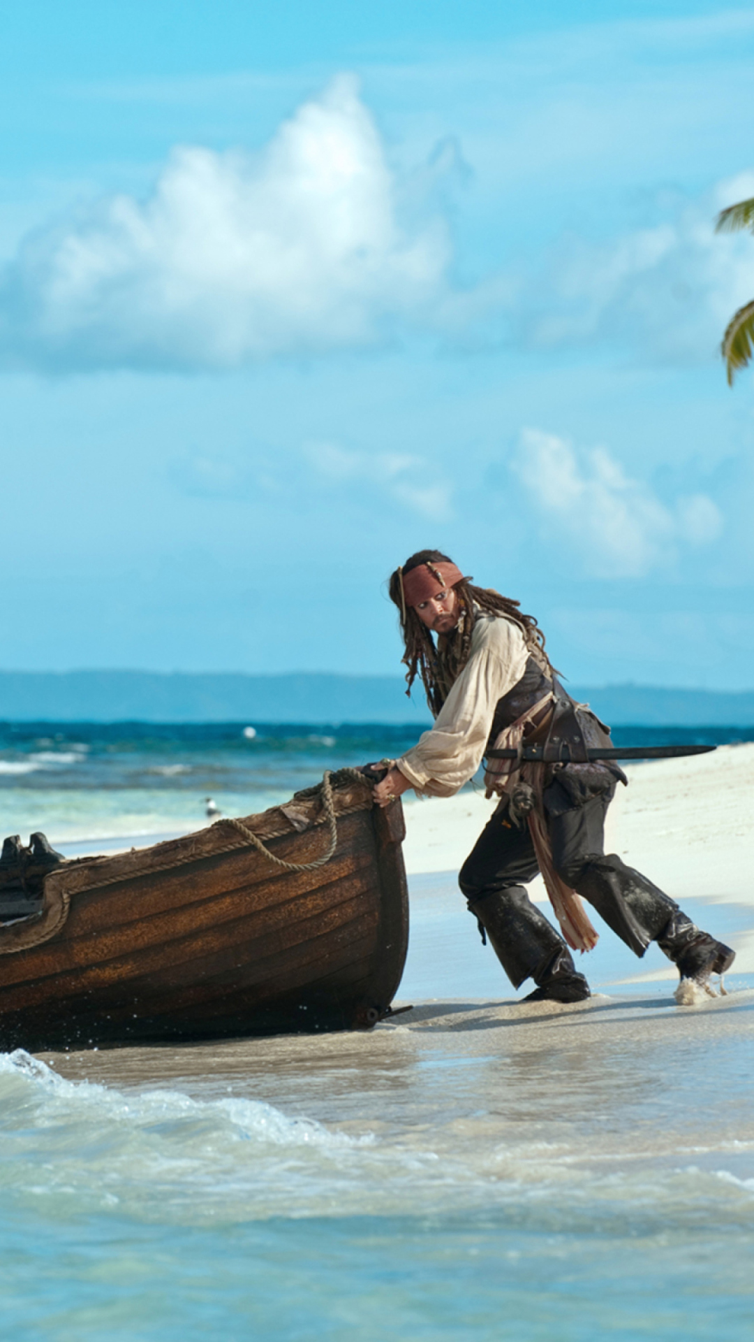пираты карибского моря джек воробей море природа остров песок лодка вода скачать