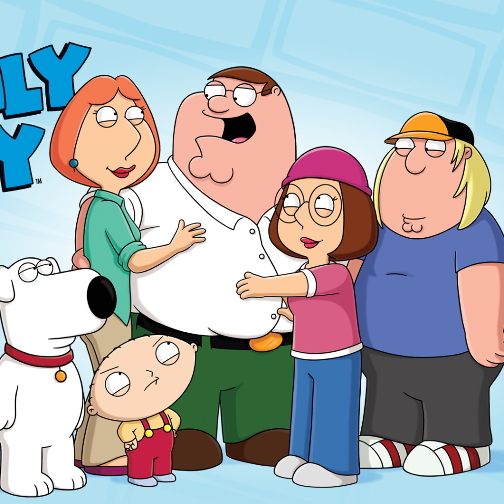 Das Family Guy: Peter, Brian, Lois, Meg, Chris, Stewie Wallpaper 1024x1024