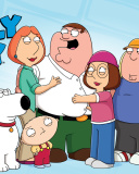 Fondo de pantalla Family Guy: Peter, Brian, Lois, Meg, Chris, Stewie 128x160
