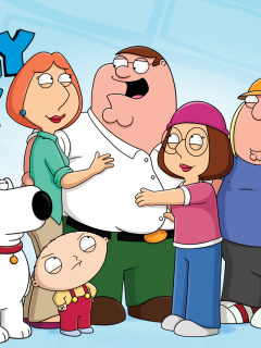 Sfondi Family Guy: Peter, Brian, Lois, Meg, Chris, Stewie 240x320