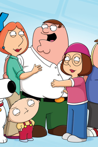 Das Family Guy: Peter, Brian, Lois, Meg, Chris, Stewie Wallpaper 320x480