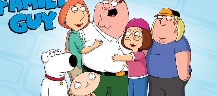 Das Family Guy: Peter, Brian, Lois, Meg, Chris, Stewie Wallpaper 720x320