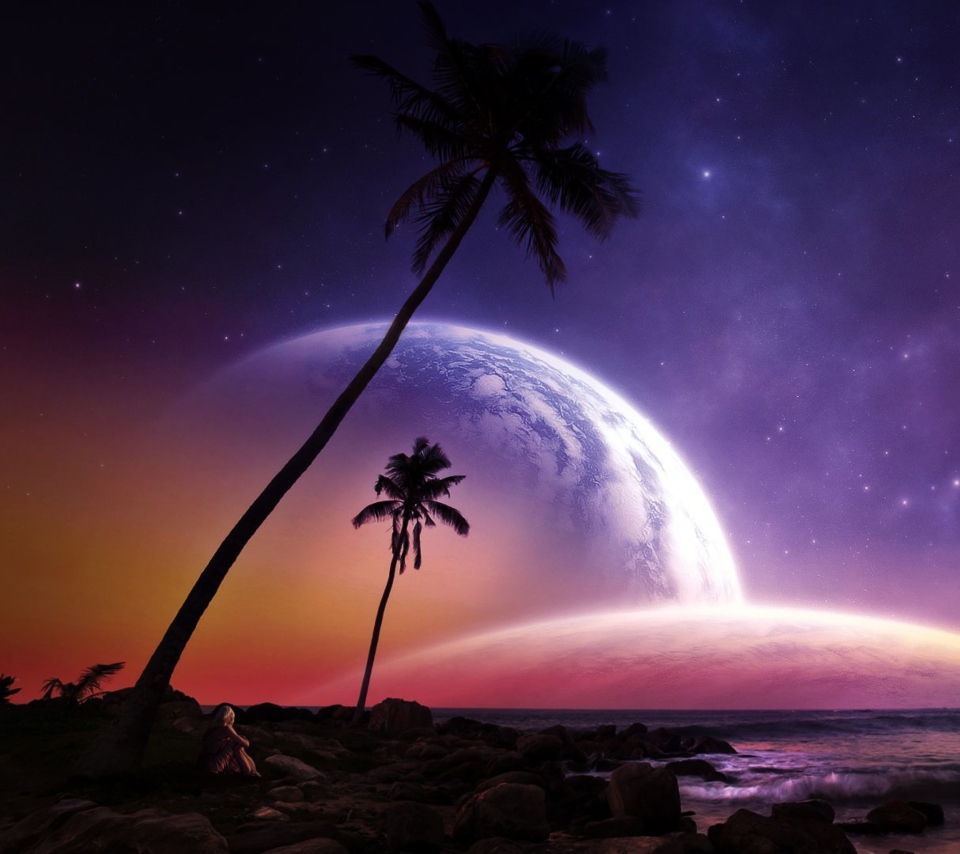 Space Island wallpaper 960x854