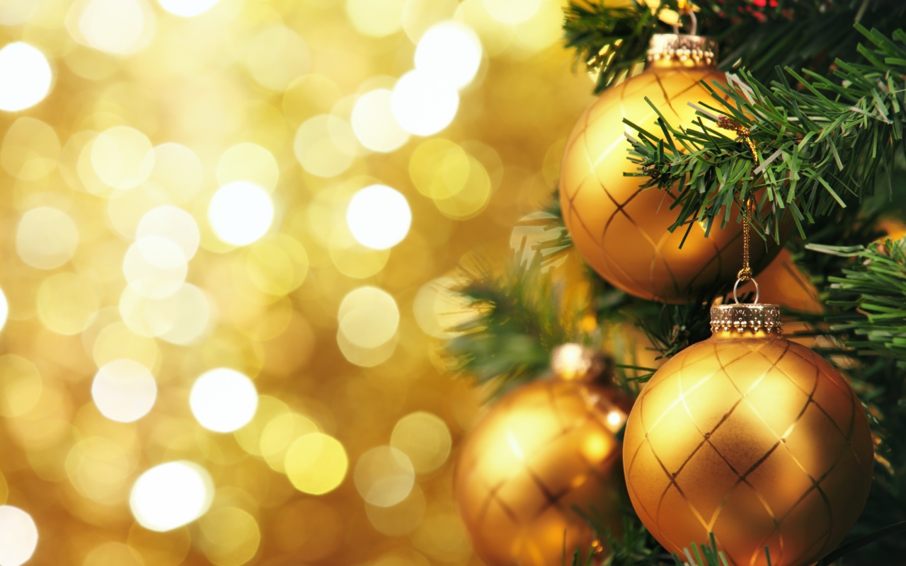 Das Golden Christmas Tree Wallpaper 1280x800