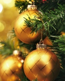 Fondo de pantalla Golden Christmas Tree 128x160