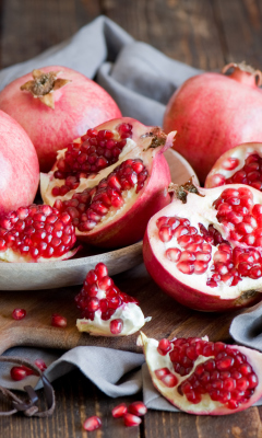 Fresh Pomegranates wallpaper 240x400