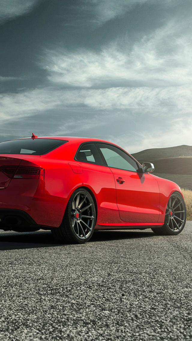 Sfondi Audi S5 Red Vorsteiner 2015 640x1136