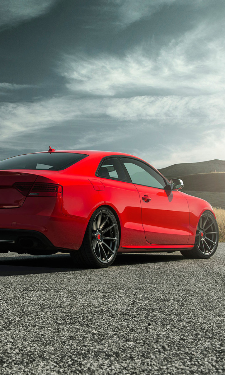 Das Audi S5 Red Vorsteiner 2015 Wallpaper 768x1280