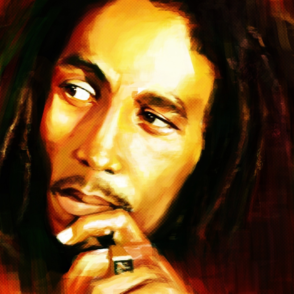 Обои Bob Marley Painting 1024x1024