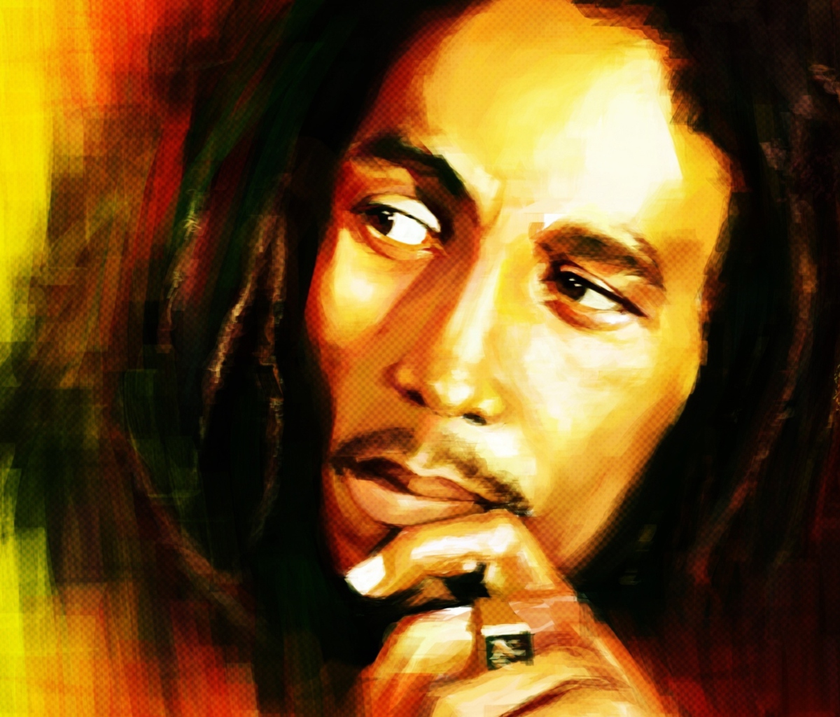 Обои Bob Marley Painting 1200x1024