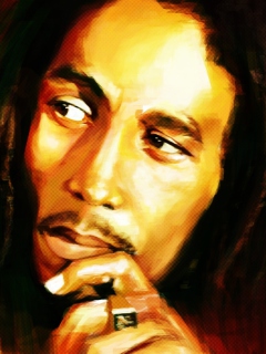 Das Bob Marley Painting Wallpaper 240x320