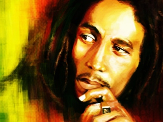 Das Bob Marley Painting Wallpaper 320x240