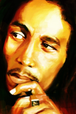 Sfondi Bob Marley Painting 320x480