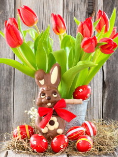 Chocolate Easter Bunny wallpaper 240x320