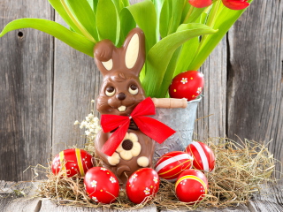 Das Chocolate Easter Bunny Wallpaper 320x240