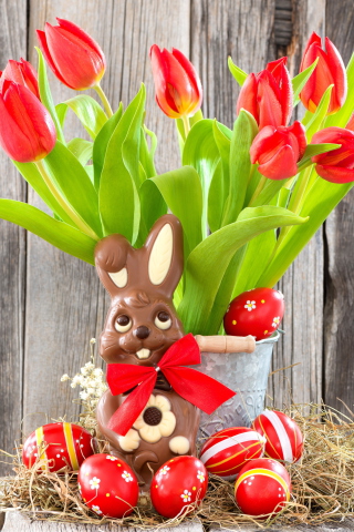 Chocolate Easter Bunny wallpaper 320x480