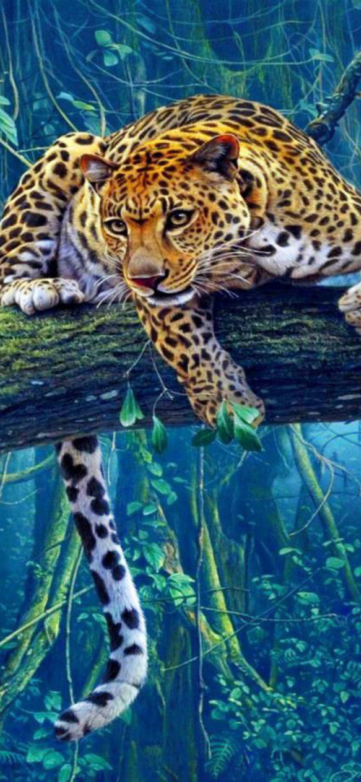 Das Jungle Tiger Painting Wallpaper 1170x2532