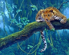 Jungle Tiger Painting wallpaper 220x176