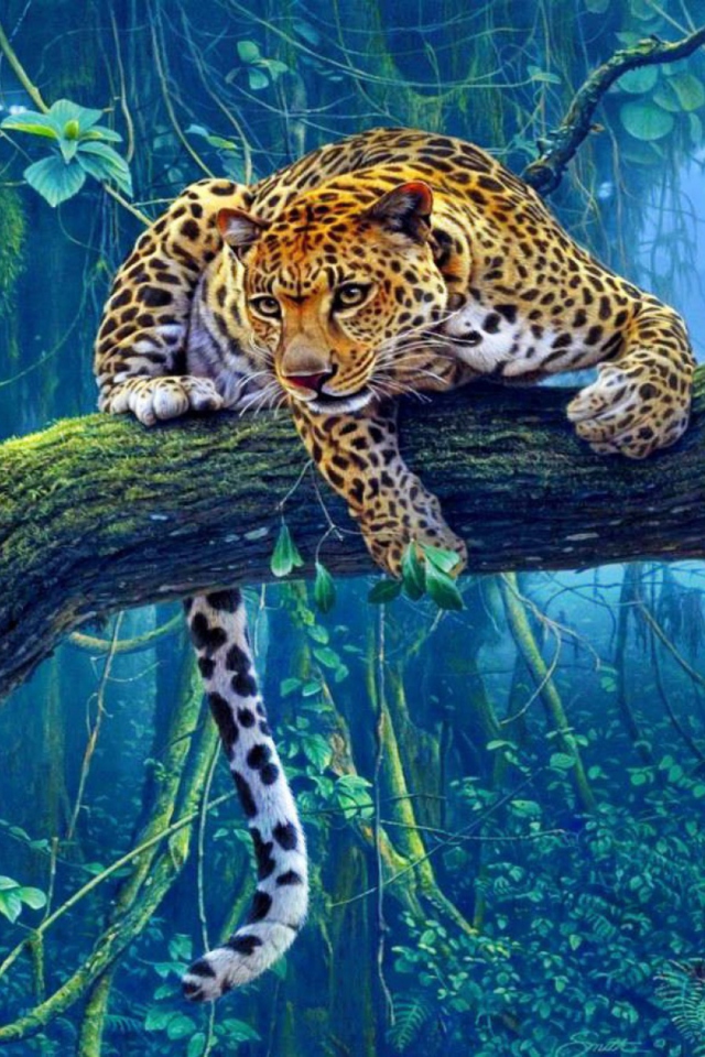 Screenshot №1 pro téma Jungle Tiger Painting 640x960