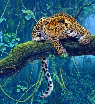 Jungle Tiger Painting papel de parede para celular para iPad mini 2