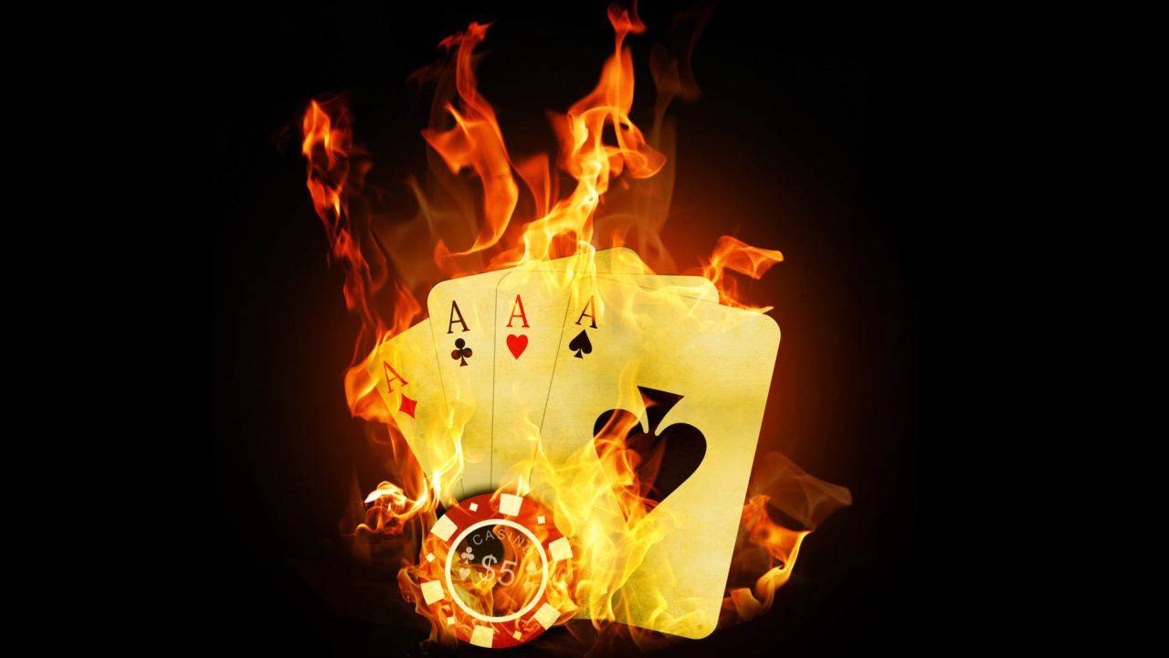 Fondo de pantalla Fire Cards In Casino 1280x720