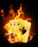 Fondo de pantalla Fire Cards In Casino 128x160
