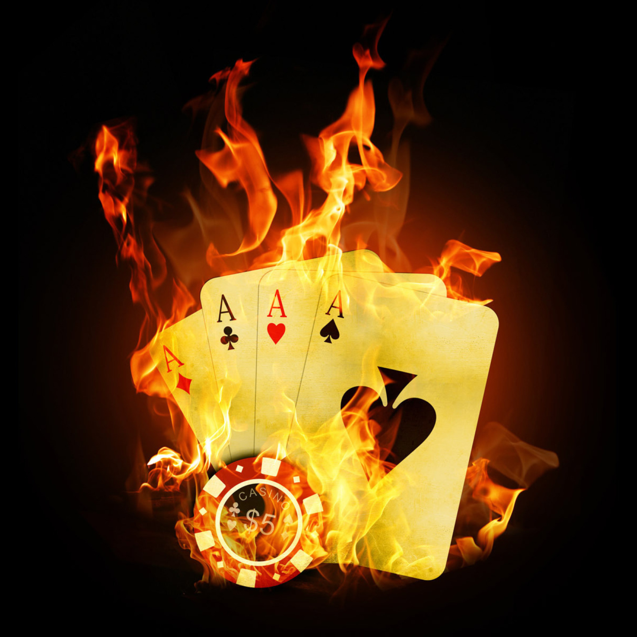 Sfondi Fire Cards In Casino 2048x2048