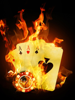 Fondo de pantalla Fire Cards In Casino 240x320