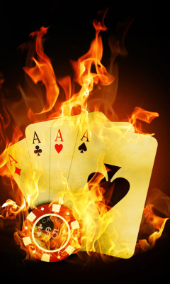 Das Fire Cards In Casino Wallpaper 240x400