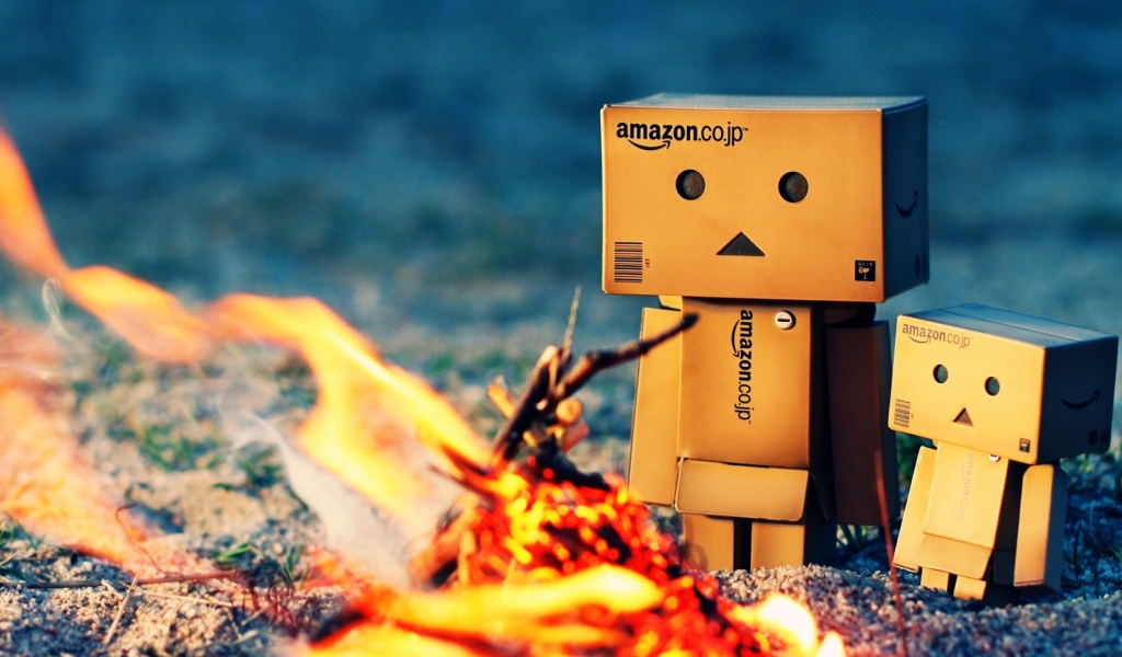 Das Danbo Warming Fire Wallpaper 1024x600