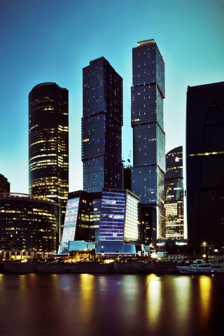 Moscow City Skyscrapers wallpaper 320x480