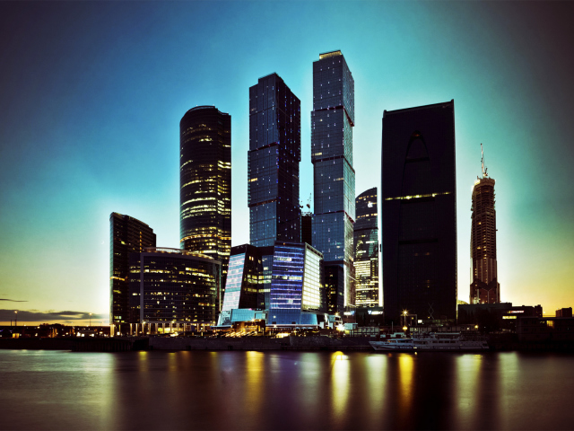 Обои Moscow City Skyscrapers 640x480