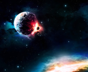 Fondo de pantalla Planet Collision 176x144