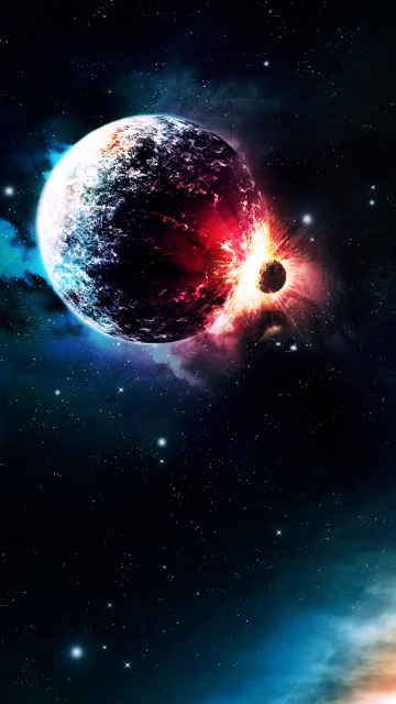 Fondo de pantalla Planet Collision 360x640