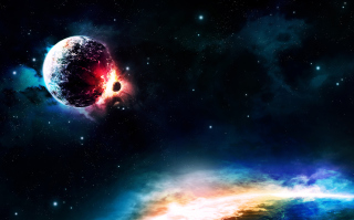 Planet Collision Background for Android, iPhone and iPad