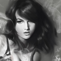 Monochrome Drawing Of Girl screenshot #1 208x208