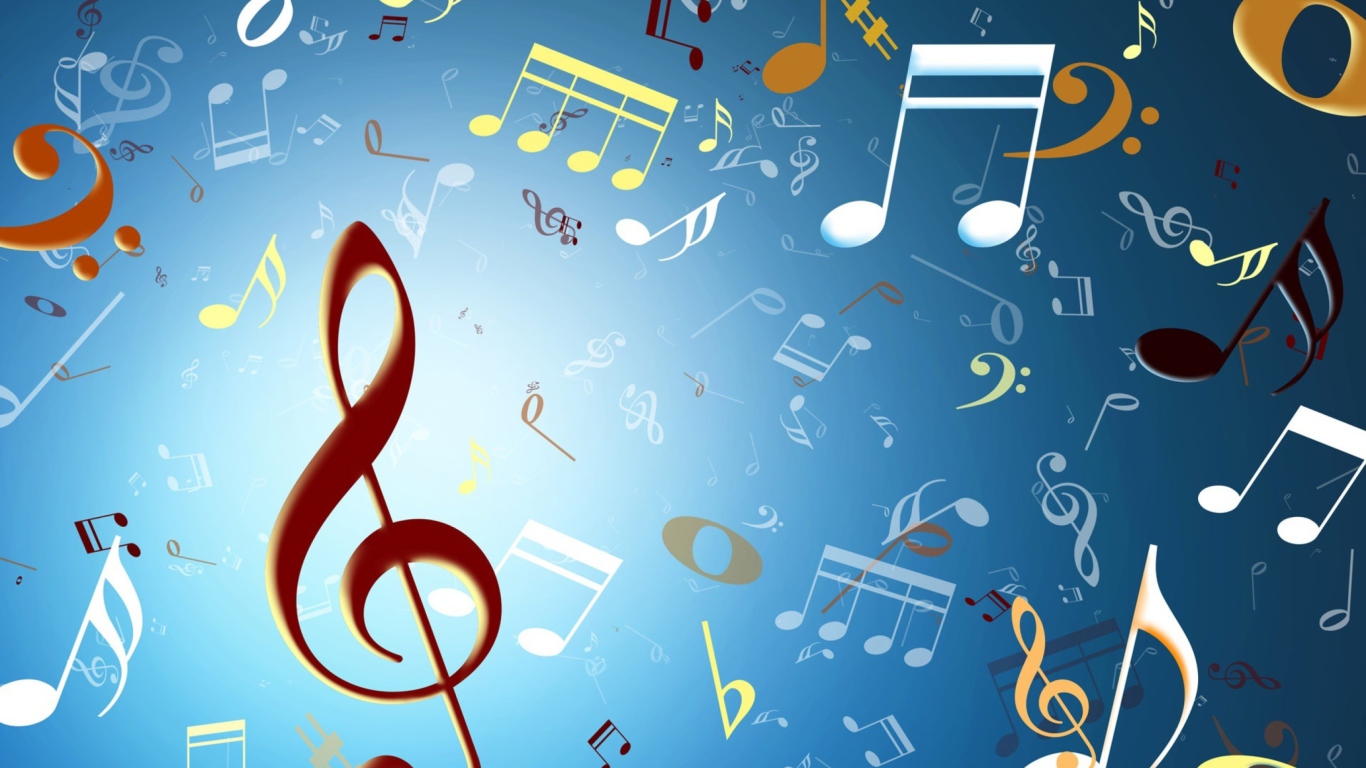 Screenshot №1 pro téma Music Symbols 1366x768