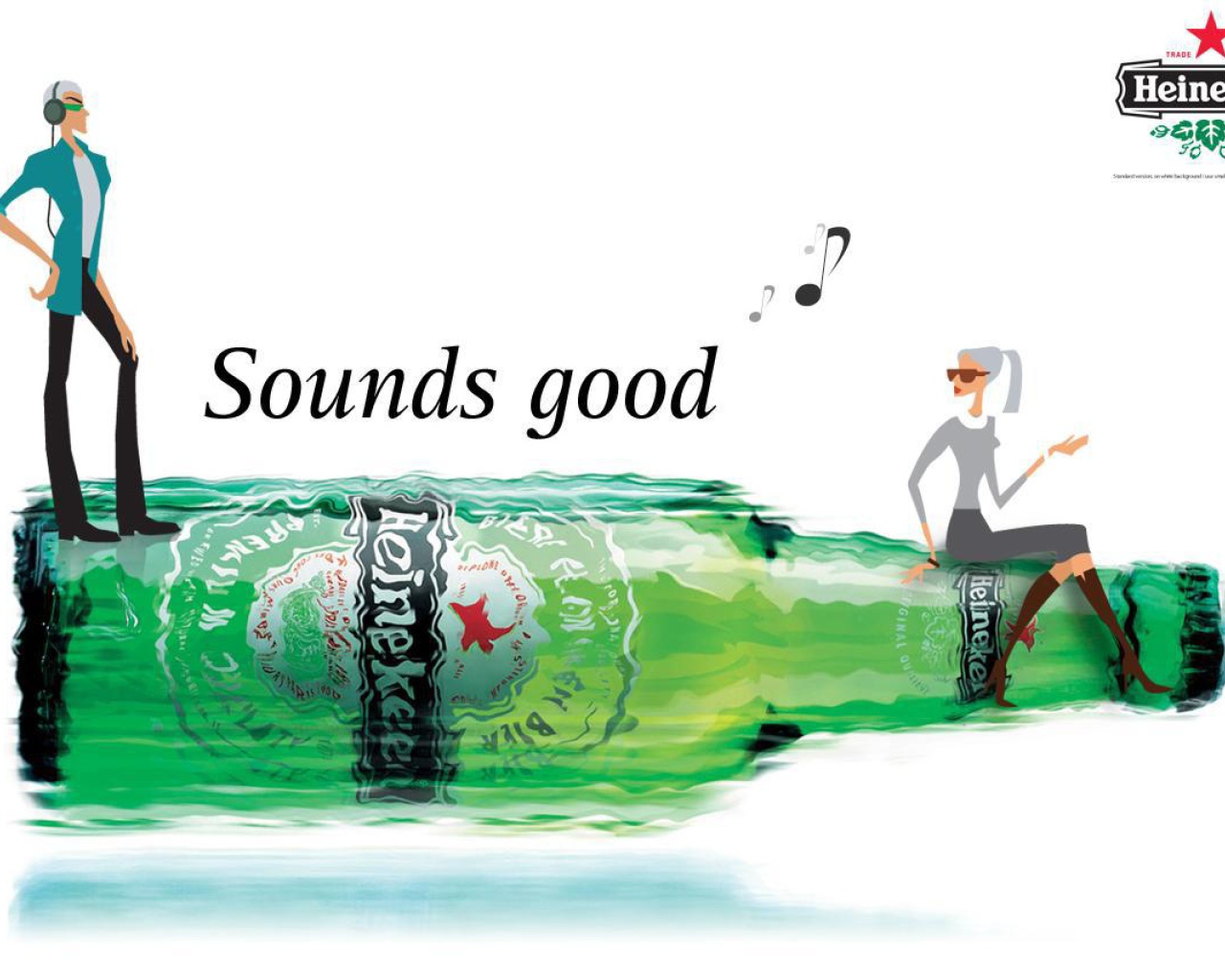 Fondo de pantalla Heineken, Sounds good 1280x1024