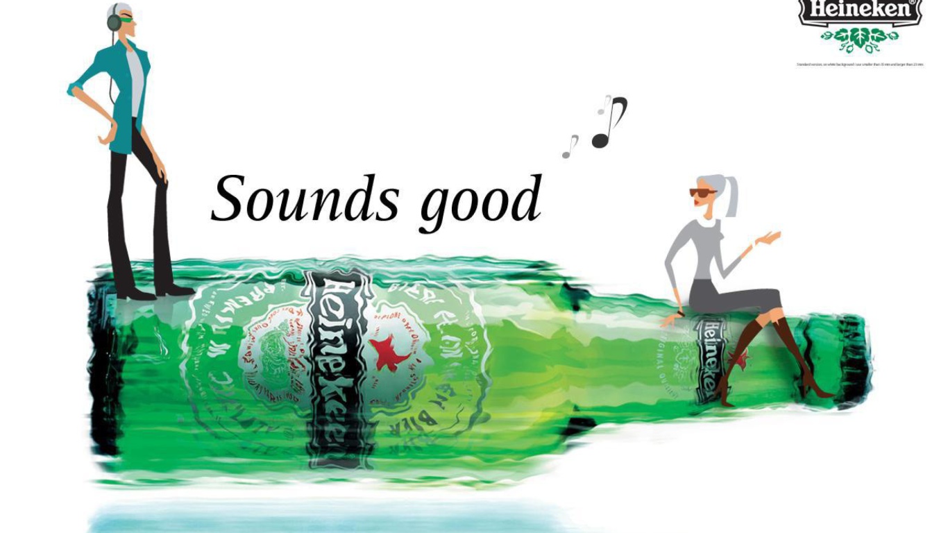 Heineken, Sounds good wallpaper 1366x768