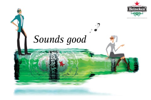 Fondo de pantalla Heineken, Sounds good 480x320