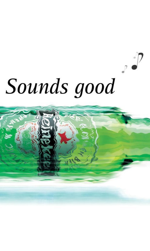 Fondo de pantalla Heineken, Sounds good 480x800