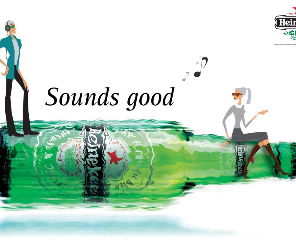 Fondo de pantalla Heineken, Sounds good 960x800