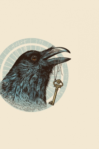 Sfondi Raven Drawing 320x480