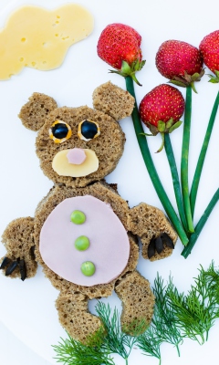 Обои Happy Breakfast Bear 240x400